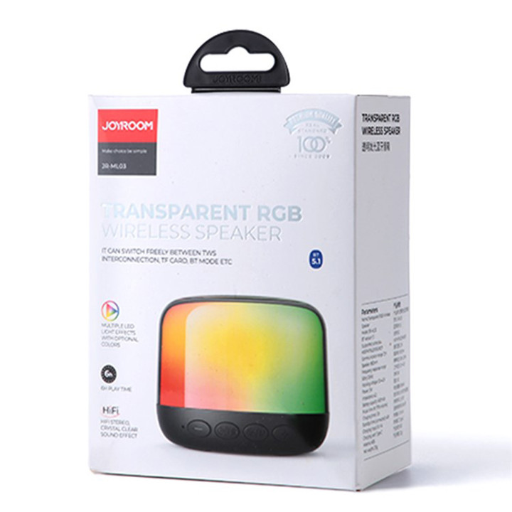 JOYROOM JR-ML03 Işıklı Kablosuz Hoparlör - Speaker (Siyah)